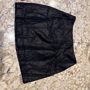 Free People Black Faux Leather Mini Skirt